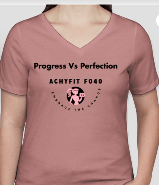 Progress vs Perfection V-Neck Tee