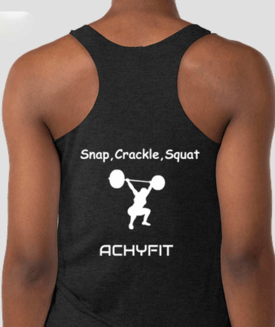 Snap, Crackle, Squat Racerback Tank