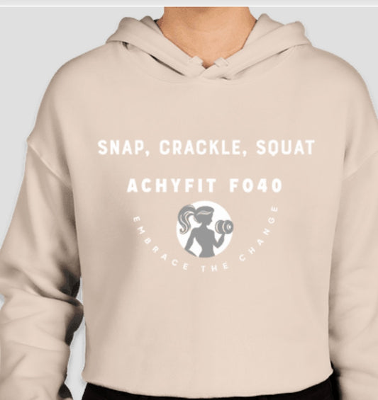 Snap, Crackle, Squat Cropped Hoodie
